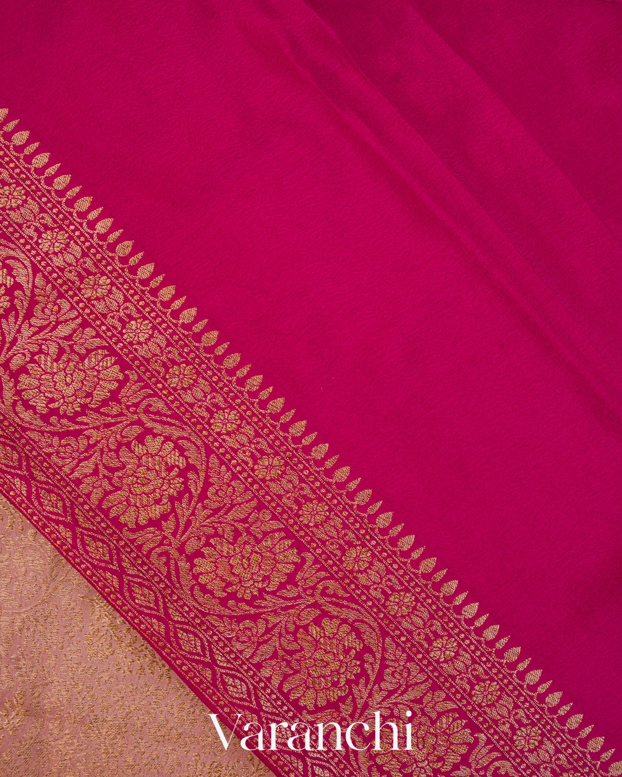 Dusty Rose Floral Jaal Pure Crepe Silk Handloom Saree