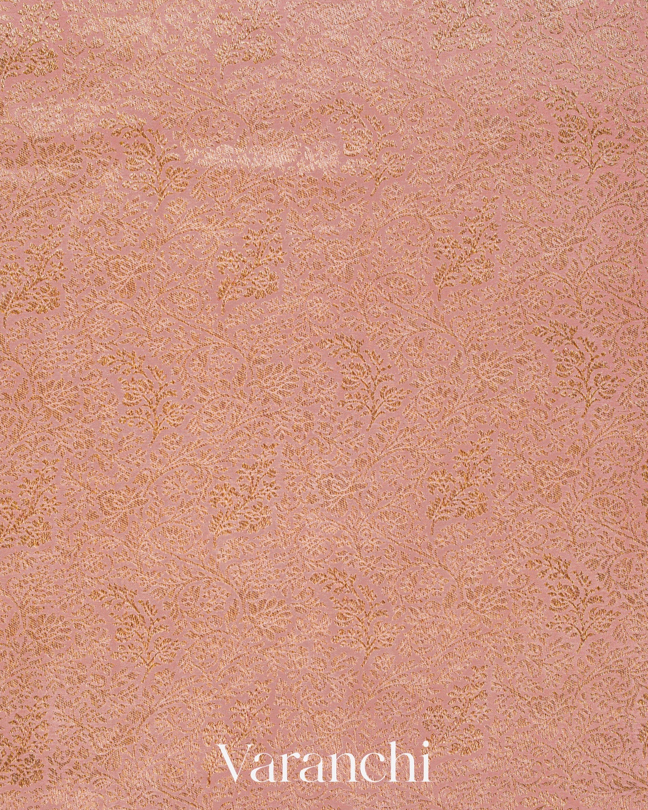 Dusty Rose Floral Jaal Pure Crepe Silk Handloom Saree