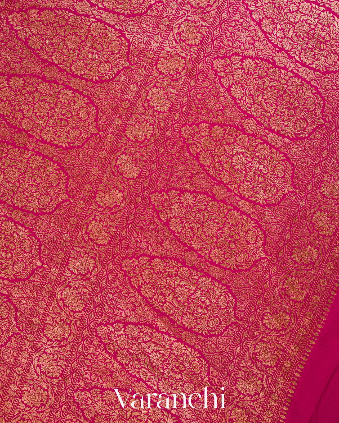 Mustard Yellow Brocade Pure Crepe Silk Handloom Saree
