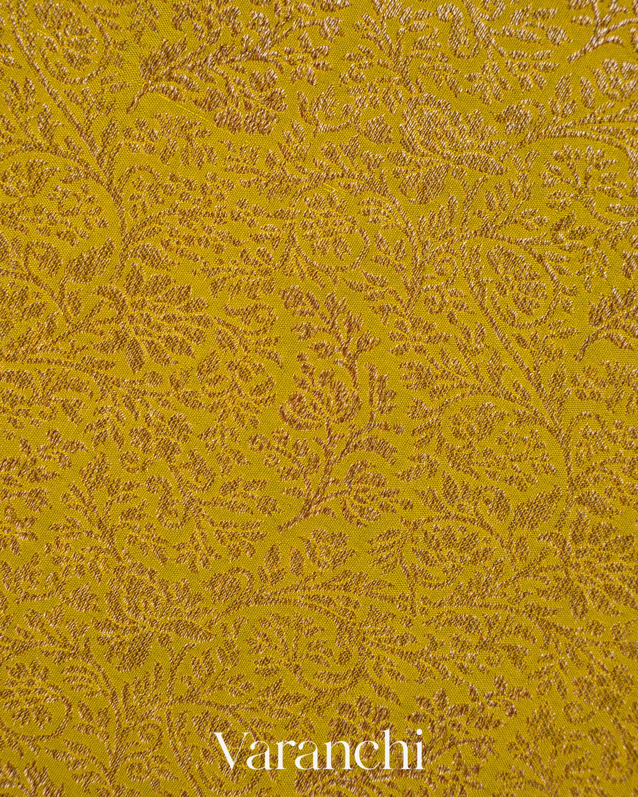 Mustard Yellow Brocade Pure Crepe Silk Handloom Saree