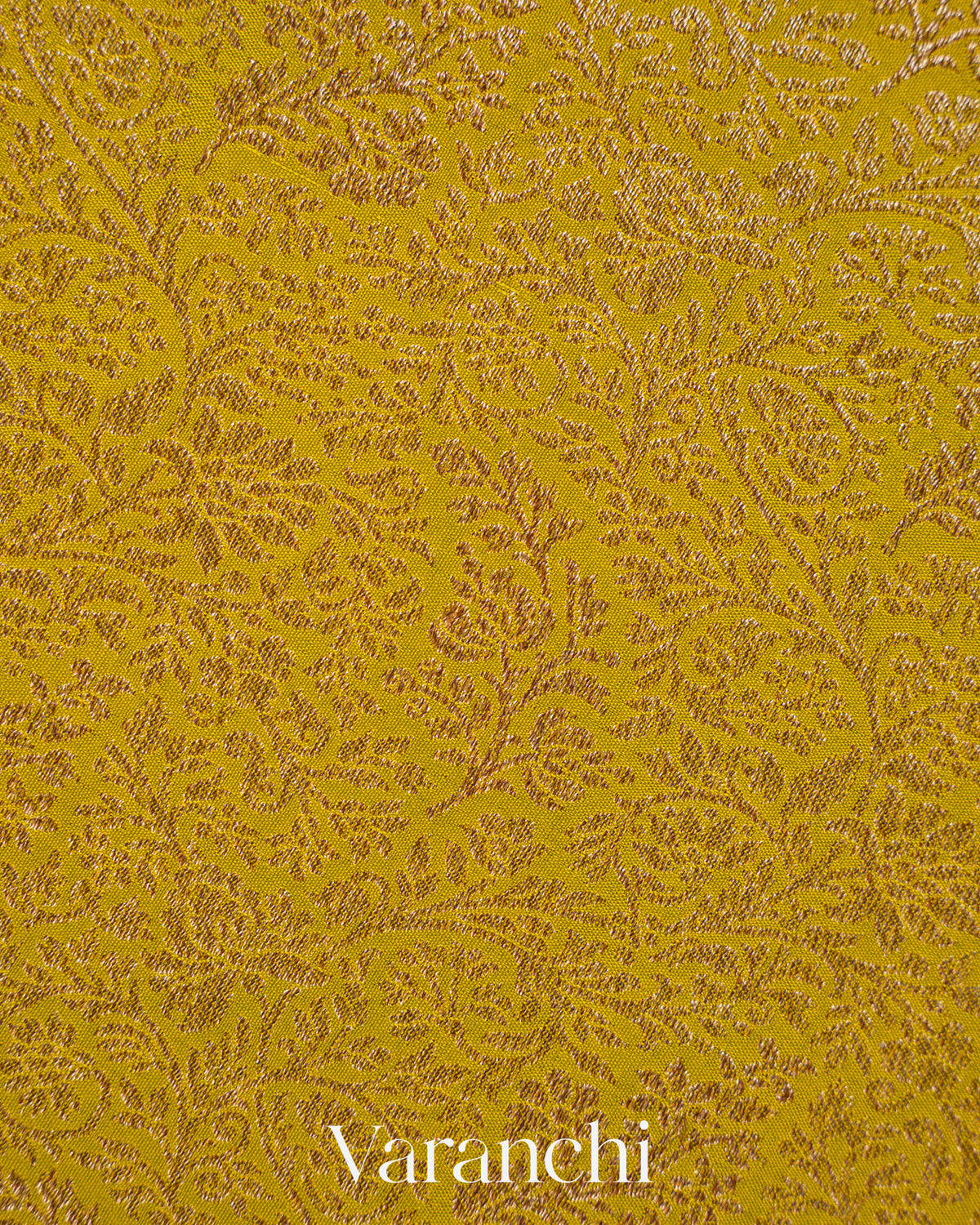 Mustard Yellow Brocade Pure Crepe Silk Handloom Saree