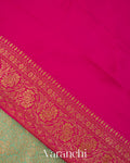 Powder Blue Floral Brocade Pure Crepe Silk Handloom Saree