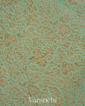 Powder Blue Floral Brocade Pure Crepe Silk Handloom Saree