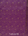 Purple Floral Brocade Pure Crepe Silk Handloom Saree