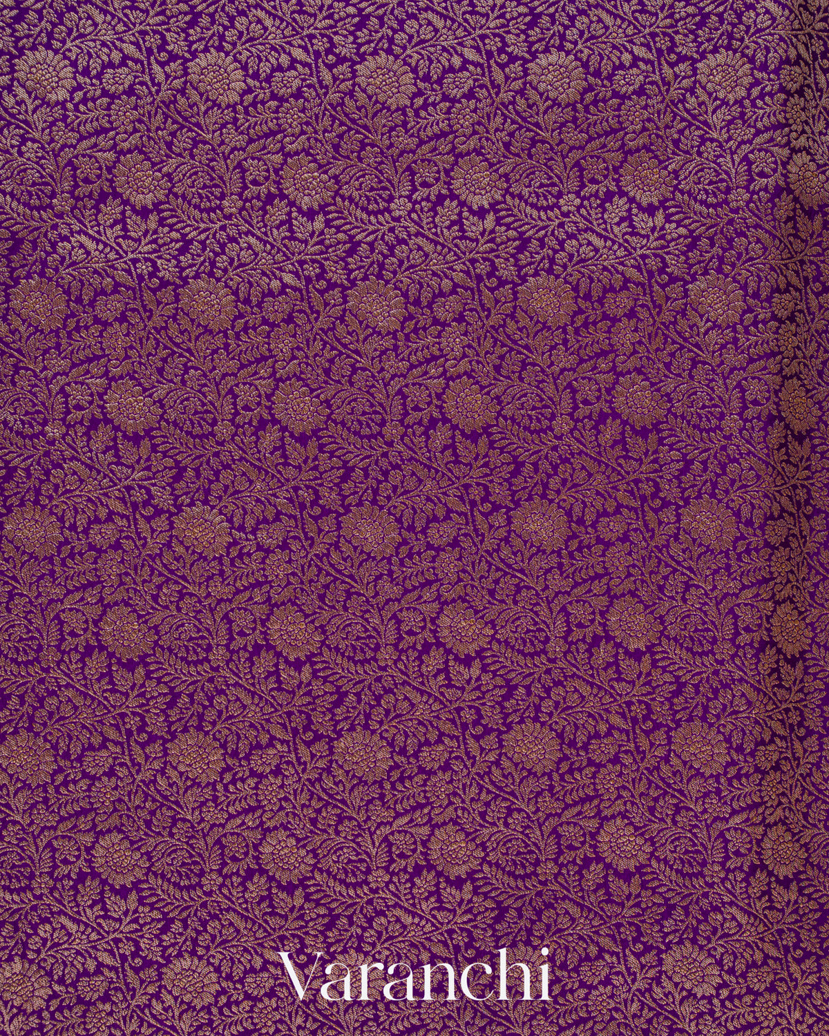 Purple Floral Brocade Pure Crepe Silk Handloom Saree