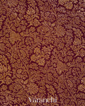 Wine Maroon Floral Brocade Pure Crepe Silk Handloom Saree
