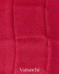 Rani Pink Checkered Pure Kora Silk Saree