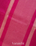 Rani Pink Checked Pure Kora Silk Saree