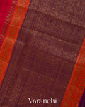 Crimson Red Hand Brushed Pure Raw Silk Handloom Saree