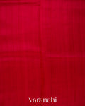 Crimson Red Hand Brushed Pure Raw Silk Handloom Saree