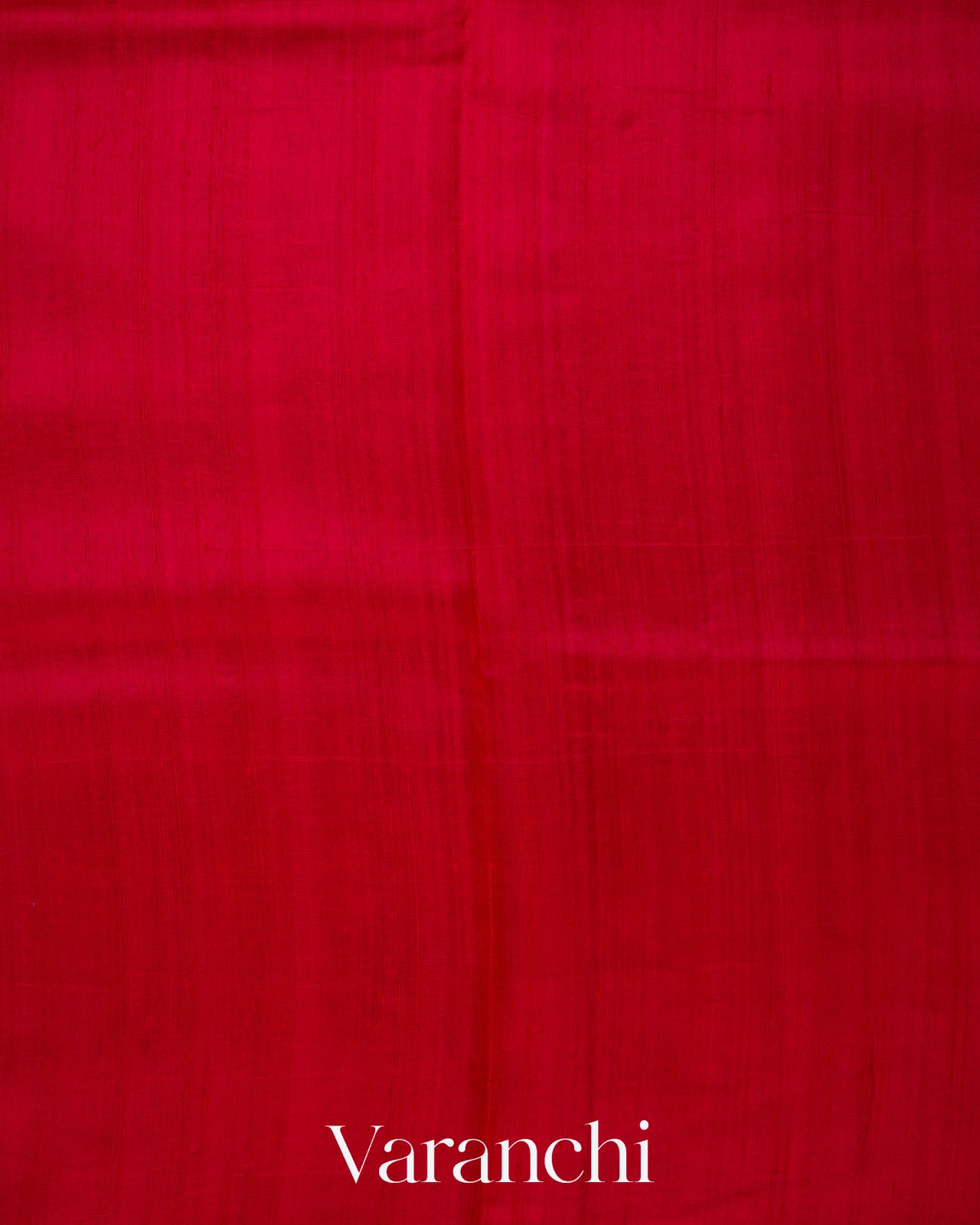Crimson Red Hand Brushed Pure Raw Silk Handloom Saree