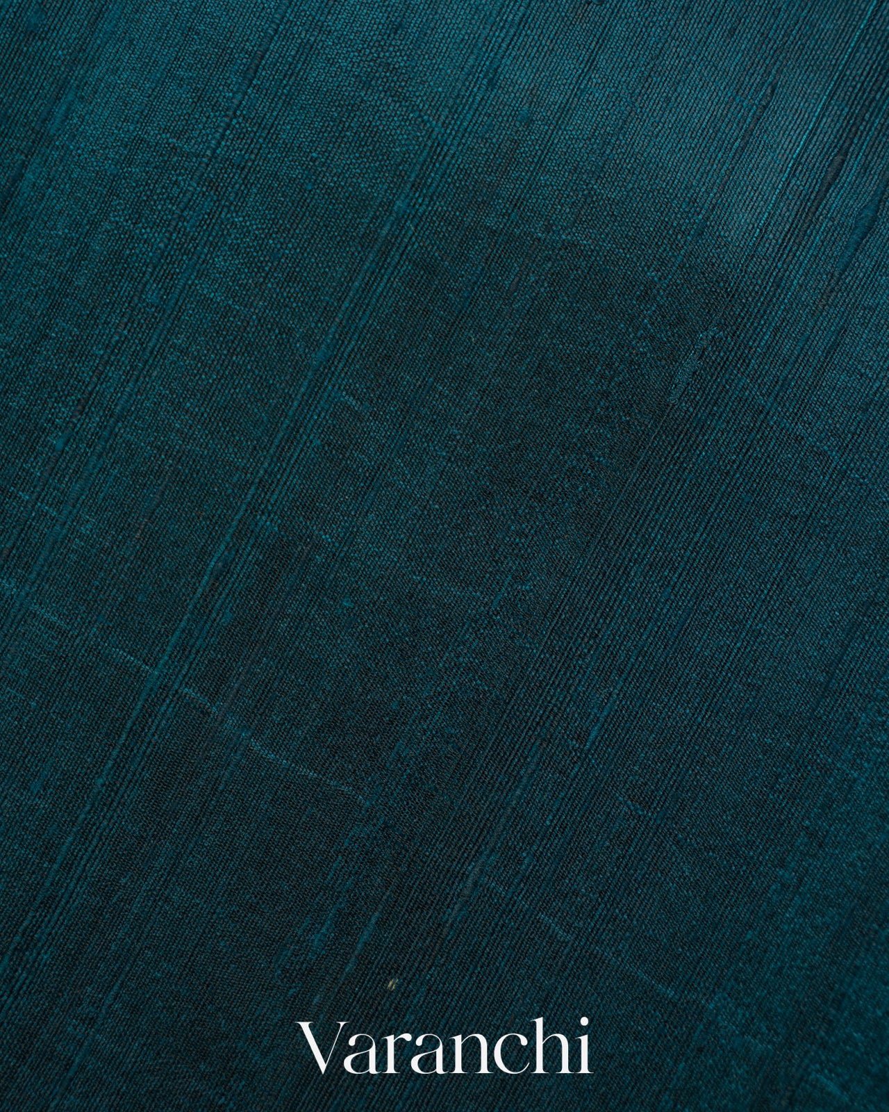 Peacock Blue Hand Brushed Pure Raw Silk Handloom Saree