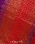 Royal Purple Hand Brushed Pure Raw Silk Handloom Saree