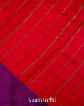 Royal Purple Hand Brushed Pure Raw Silk Handloom Saree