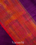 Royal Purple Hand Brushed Pure Raw Silk Handloom Saree