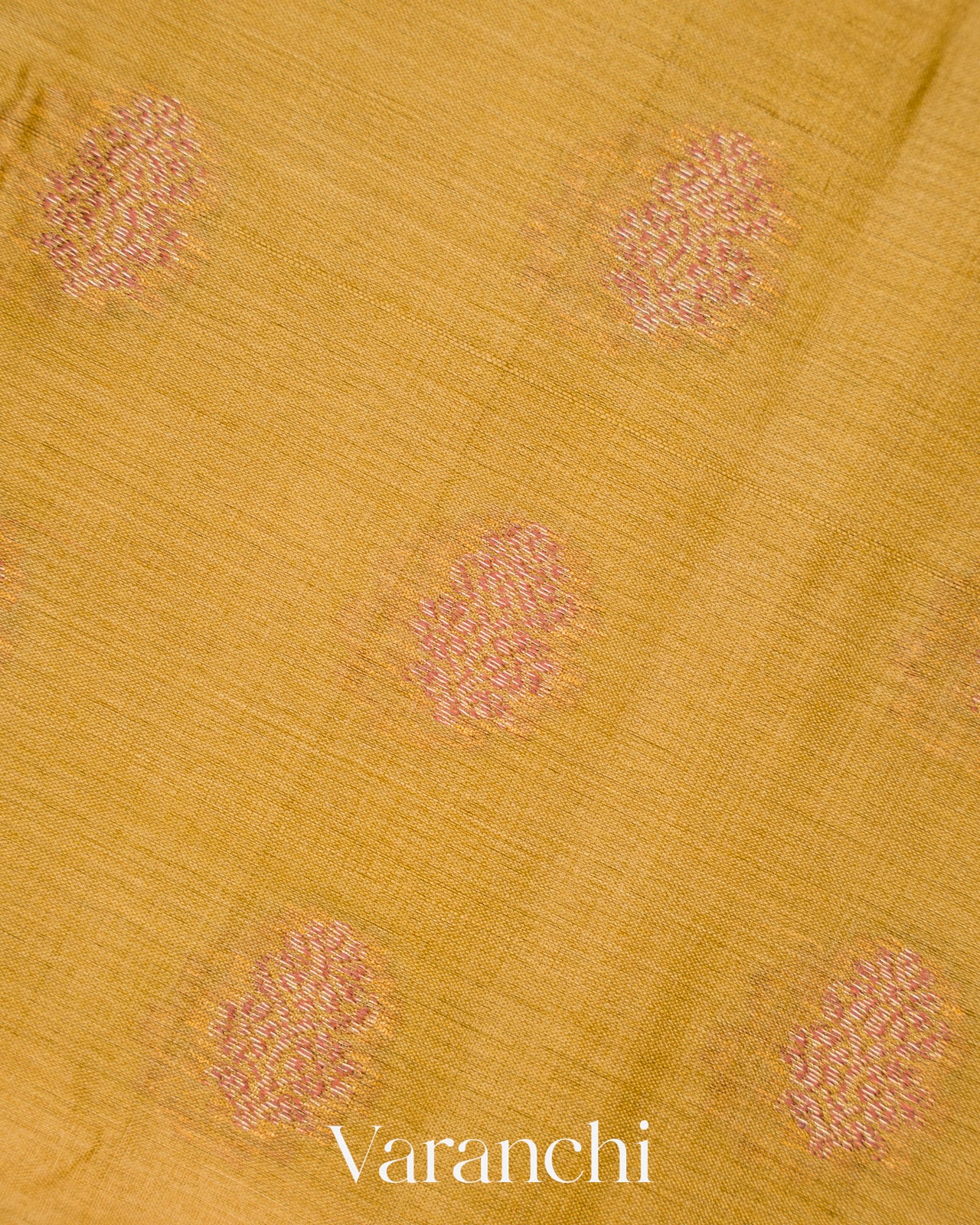 Mustard Yellow Pure Tussar Silk Saree