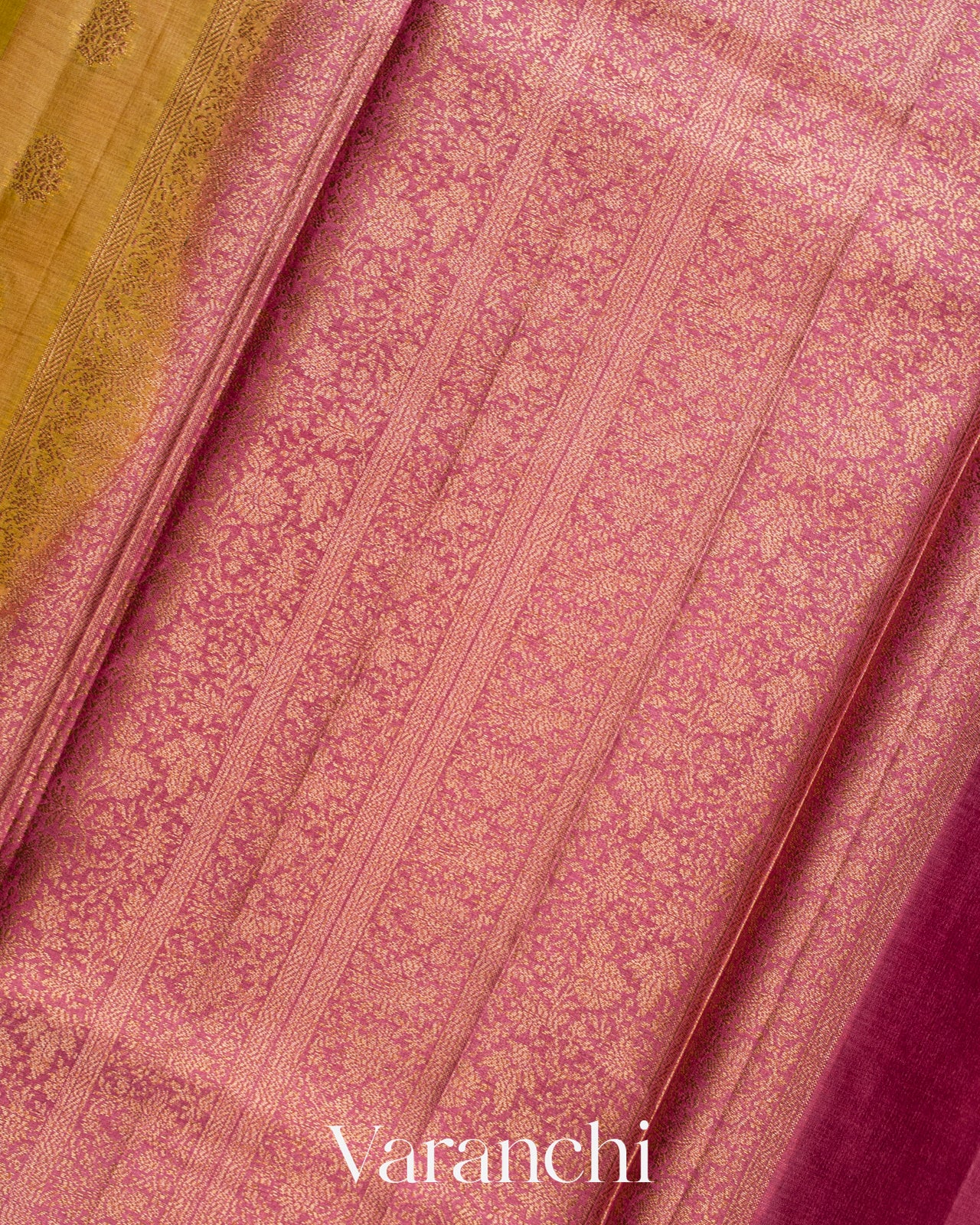 Mustard Yellow Pure Tussar Silk Saree