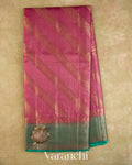 Onion Pink Lehariya Pure Tussar Silk Saree