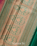Onion Pink Lehariya Pure Tussar Silk Saree