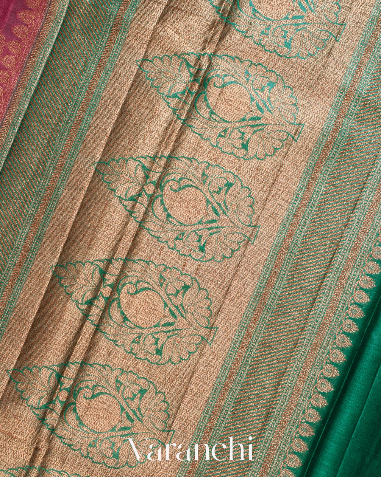 Onion Pink Lehariya Pure Tussar Silk Saree