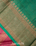 Onion Pink Lehariya Pure Tussar Silk Saree