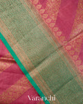 Onion Pink Lehariya Pure Tussar Silk Saree