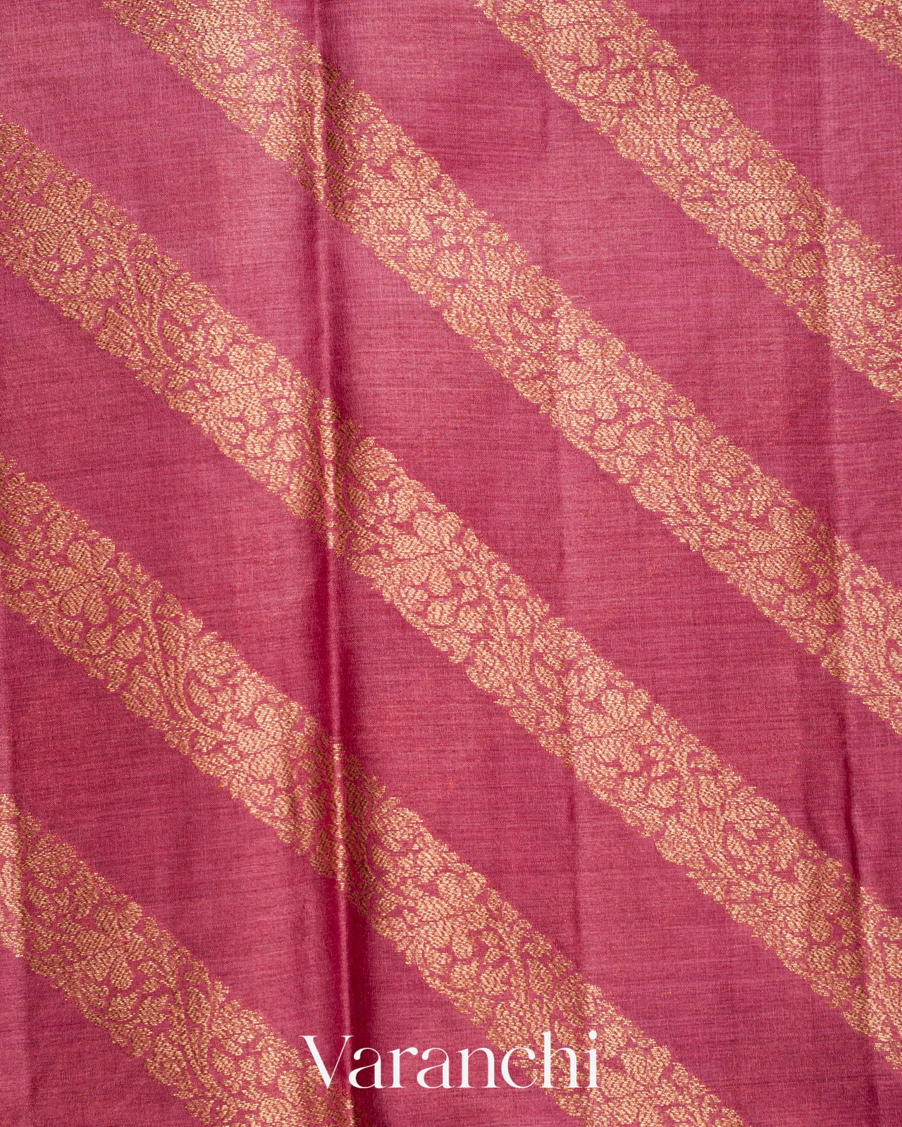 Onion Pink Lehariya Pure Tussar Silk Saree