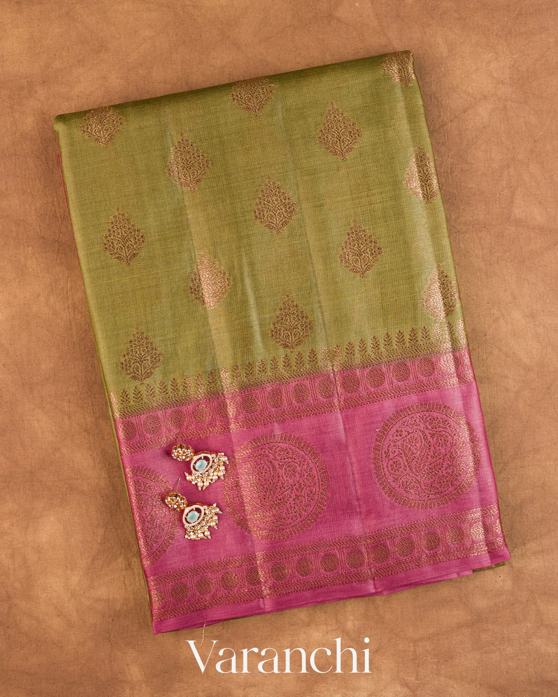 Mehandi Green Pure Tussar Silk Saree
