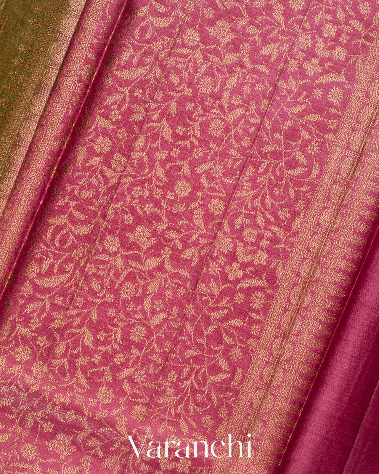 Mehandi Green Pure Tussar Silk Saree