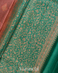 Coral Pink Pure Tussar Silk Saree