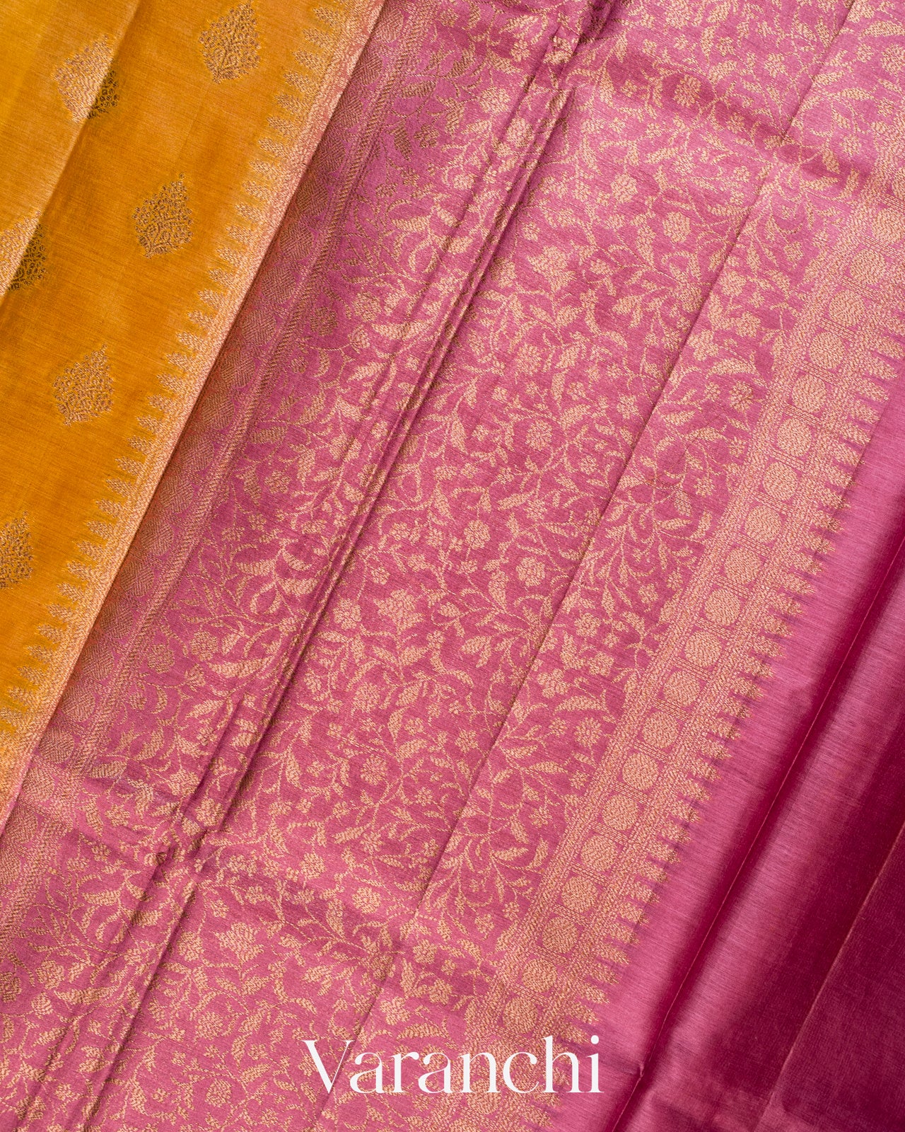 Turmeric Yellow Pure Tussar Silk Saree