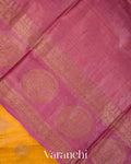 Turmeric Yellow Pure Tussar Silk Saree