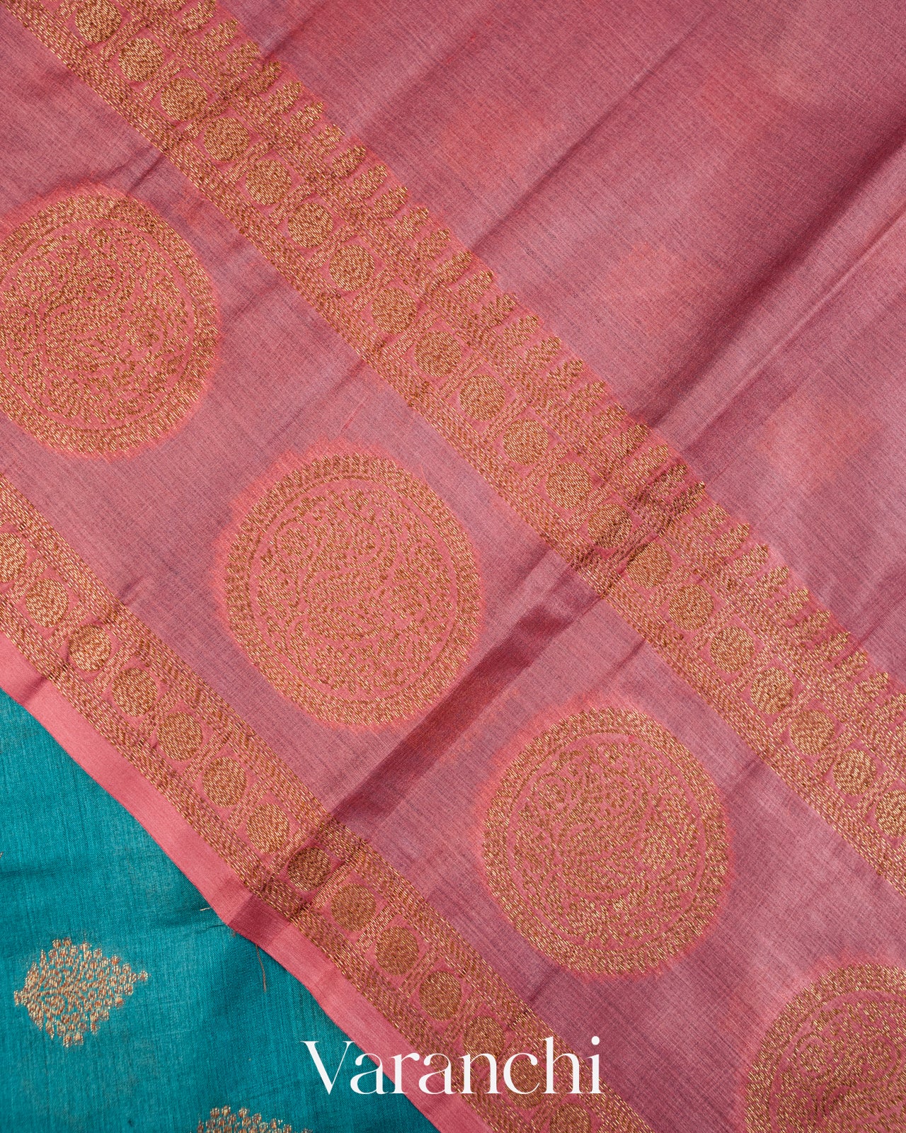 Ink Blue Pure Tussar Silk Saree