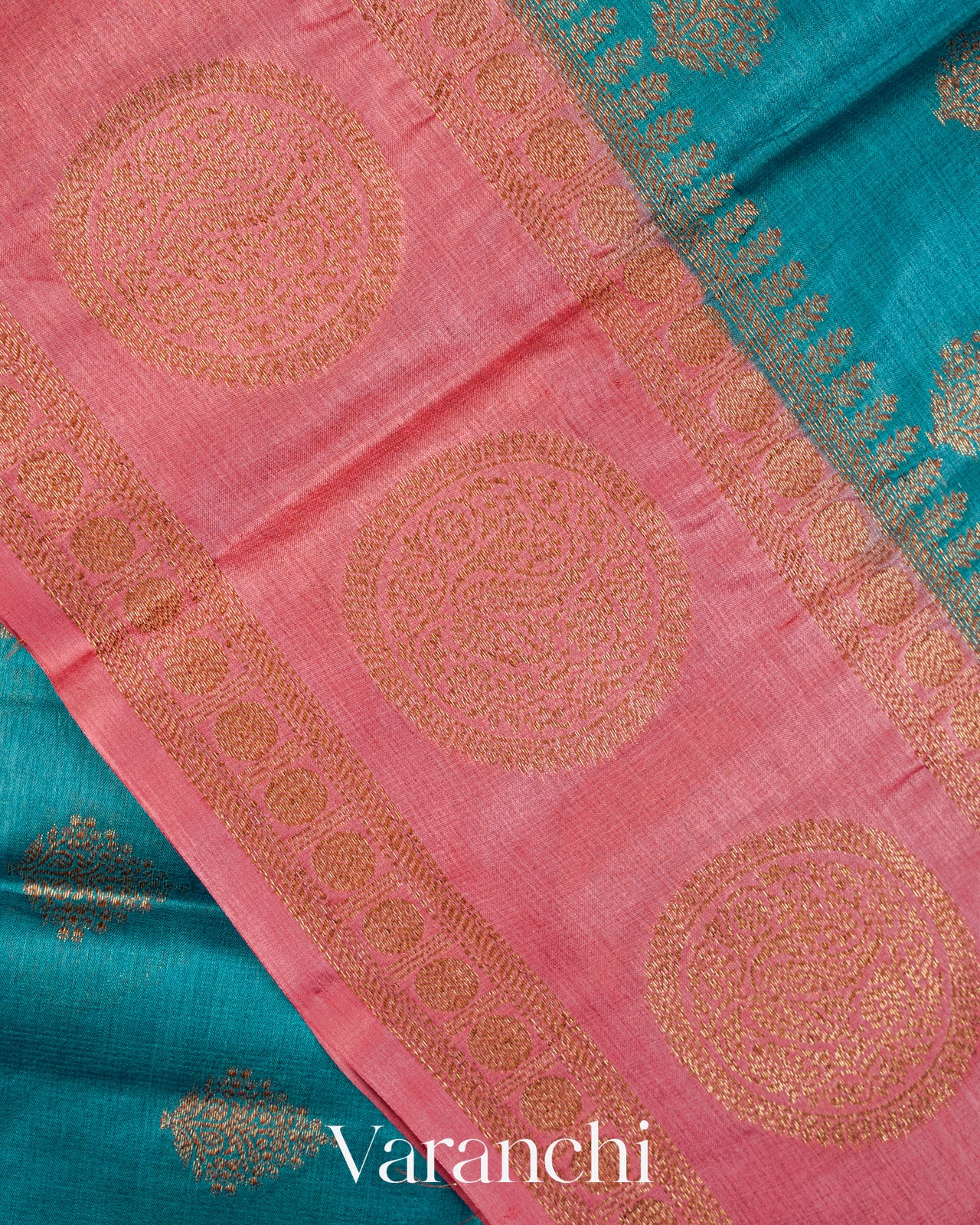 Ink Blue Pure Tussar Silk Saree
