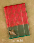 Crimson Red Jaal Pure Tussar Silk Saree