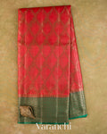 Crimson Red Jaal Pure Tussar Silk Saree