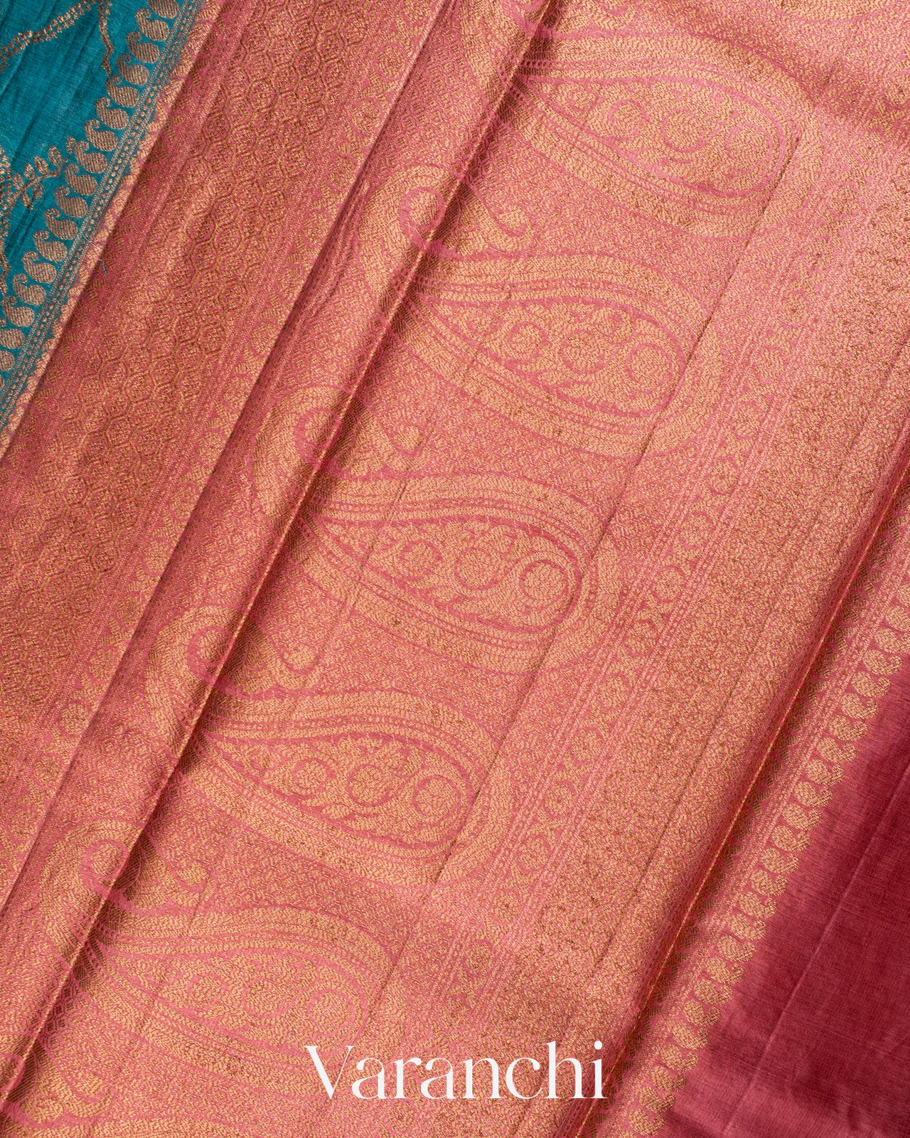 Ink Blue Jaal Pure Tussar Silk Saree