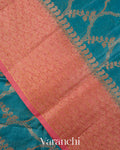 Ink Blue Jaal Pure Tussar Silk Saree