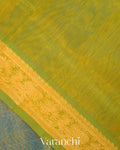 Golden Yellow Pure Kanchipuram Silk Cotton Handloom Saree