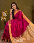Rani Pink Pure Kanchipuram Silk Cotton Handloom Saree