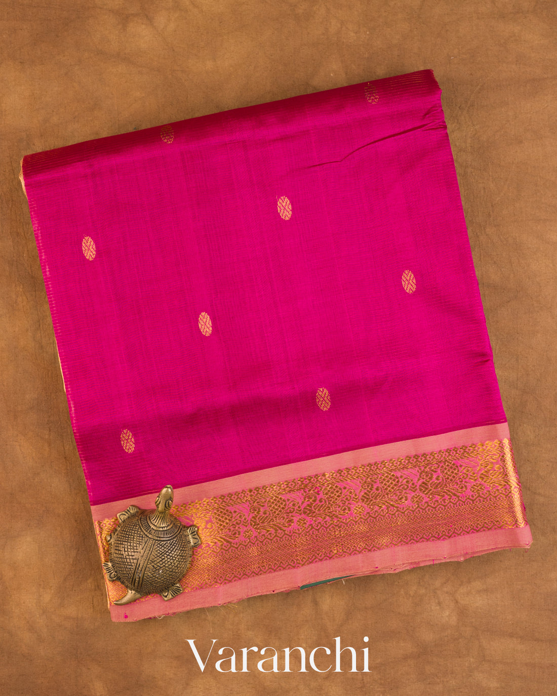 Rani Pink Pure Kanchipuram Silk Cotton Handloom Saree