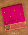 Rani Pink Pure Kanchipuram Silk Cotton Handloom Saree