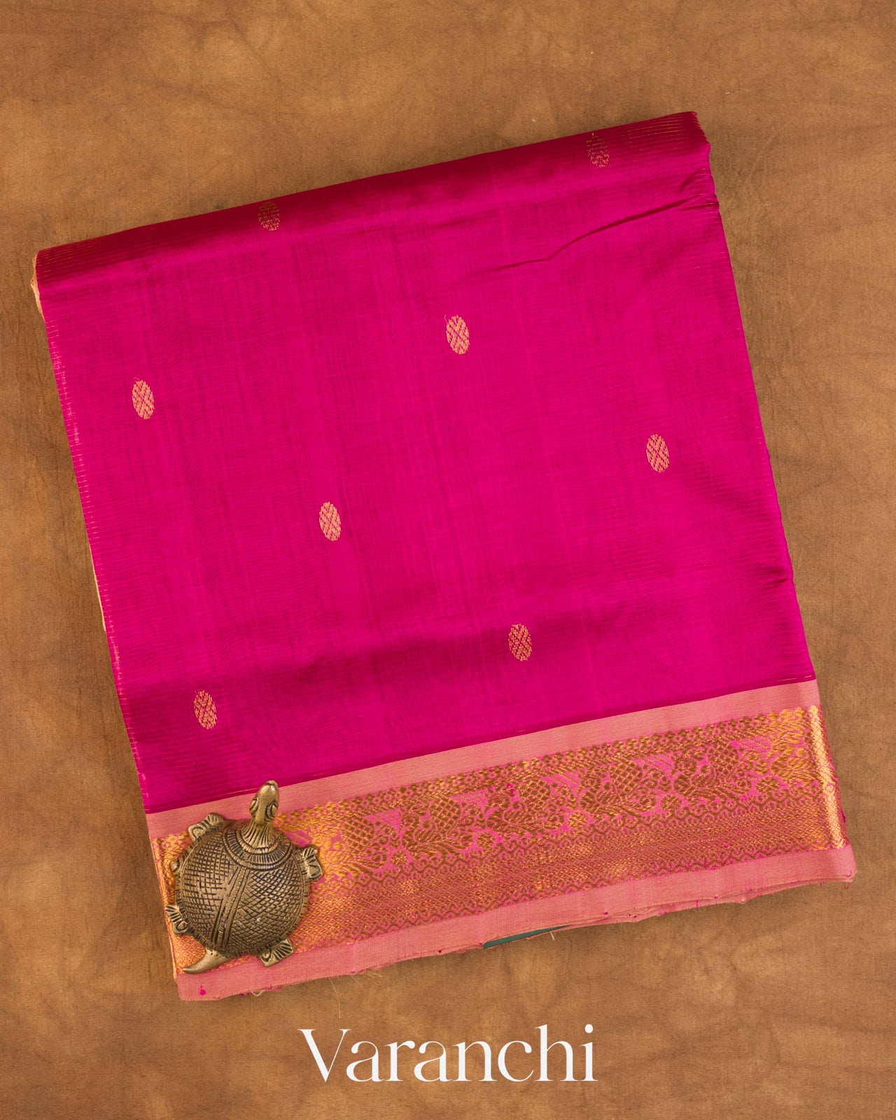 Rani Pink Pure Kanchipuram Silk Cotton Handloom Saree