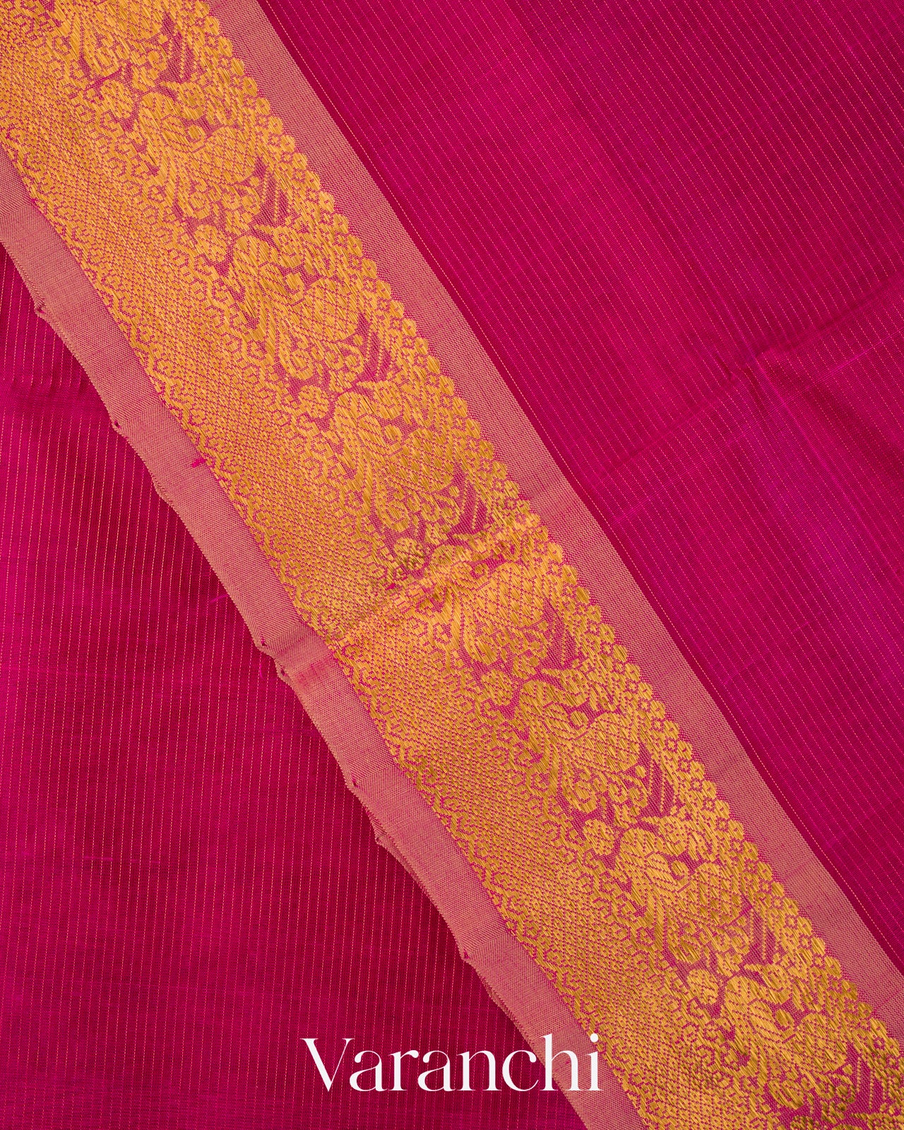 Rani Pink Pure Kanchipuram Silk Cotton Handloom Saree