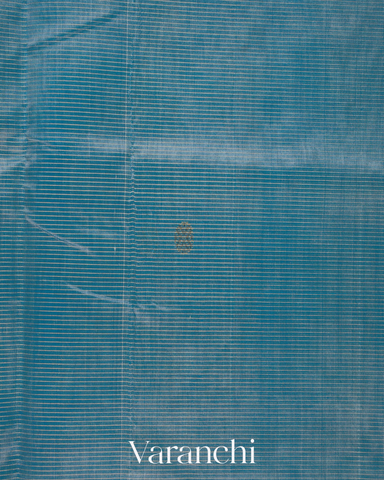 Sky Blue Striped Pure Kanchipuram Silk Cotton Handloom Saree