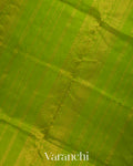 Sky Blue Striped Pure Kanchipuram Silk Cotton Handloom Saree