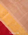 Crimson Red Pure Kanchipuram Silk Cotton Handloom Saree