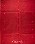 Crimson Red Pure Kanchipuram Silk Cotton Handloom Saree