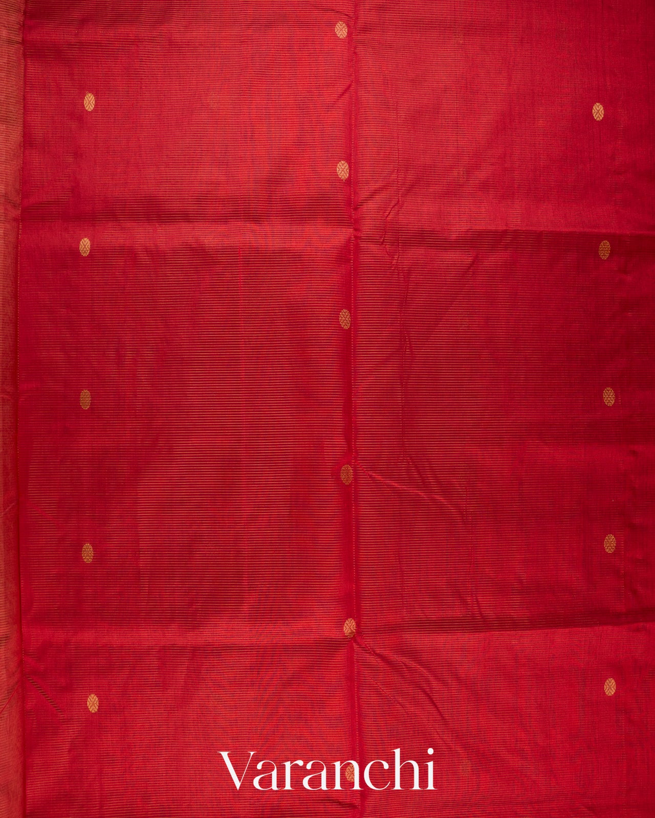 Crimson Red Pure Kanchipuram Silk Cotton Handloom Saree
