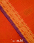 Tangerine Orange Pure Kanchipuram Silk Cotton Handloom Saree